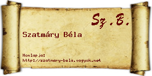 Szatmáry Béla névjegykártya