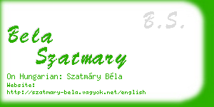 bela szatmary business card
